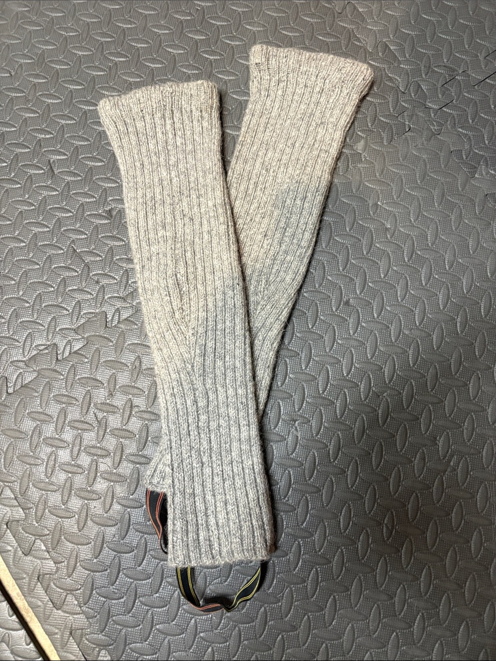 Ribbed wool Knit gaiters/leg warmers - Light Gray